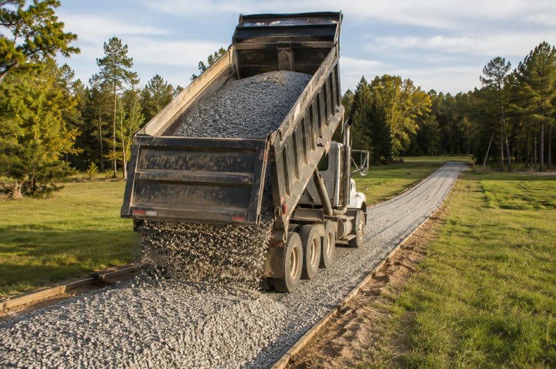 Gravel Driveways work in progress on rural land