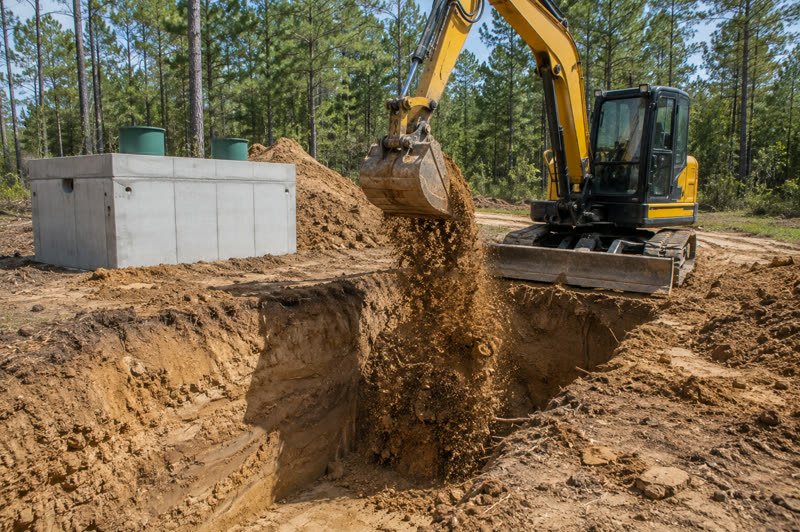 Septic Installation work in progress on rural land