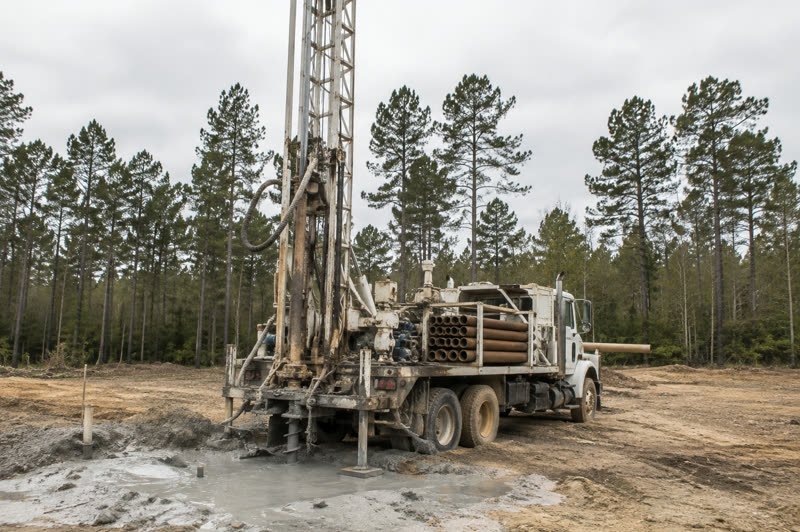 Well Drilling work in progress on rural land